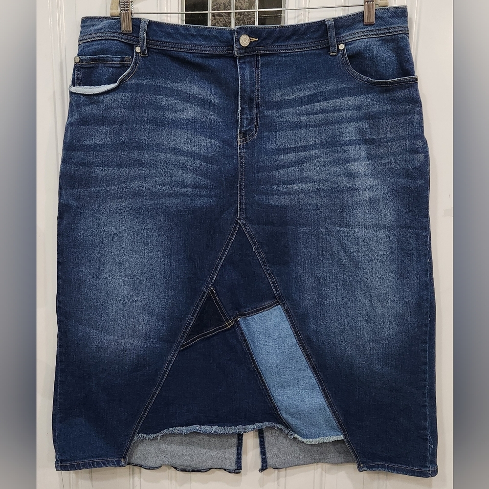Est.1946 Denim patchwork skirt women's size 18w